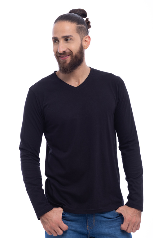 KURT (CAMISETA MANGA LARGA PARA HOMBRE EN COLOR NEGRO)